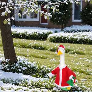 Adornos Navideños para Porche, Decoración Creativa para Navidad, Disfraz para Estatua de Ganso de Cemento para Jardín - Product Image 3