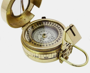 Vintage Brass <b>Compass</b> Round Polished Gold Plated <b>Antique</b> Style Navigation Instrument Outdoor Collectible - Product Image 3