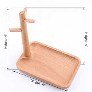 Support à clés ovale en bois avec plateau, motif nature morte, design moderne, fait main, pour table à manger - Product Image 6