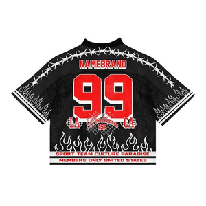 Custom Manufacturer Vintage Soccer Jerseys T-Shirt Oversized Mesh O-Neck Crop Boxy Mesh Football Jersey <b>Men's</b> Sport Shirt - Product Image 4