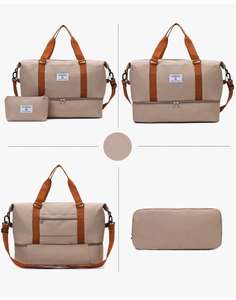 Grand sac de sport extensible imperméable avec fermeture éclair, sac de voyage, sac de sport, sac de yoga, compartiment pour chaussures, sac de voyage portable en nylon pour la nuit - Product Image 5