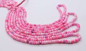 Perles Rondelles Lisses en Opale Rose Naturelle AAA, Magnifiques et Dégradées, 6 MM, Perles d'Opale Rose Unie, 18 Pouces, Rondelles Dégradées en Opale Rose Lisse - Product Image 4