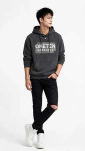 เสื้อฮู้ดดี้ผู้ชาย ONETEN APPARELS แบบ Color Block ไซส์ใหญ่ ผ้าฝ้ายเฟรนช์เทอร์รี่ น้ำหนัก 400 กรัม สำหรับฤดูใบไม้ร่วง - Product Image 1