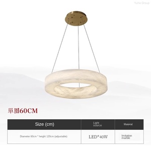 Marble Chandelier Living Room Hanging Lamps Ring Round <b>Circle</b> Chandelier Pendant <b>Lights</b> - Product Image 6