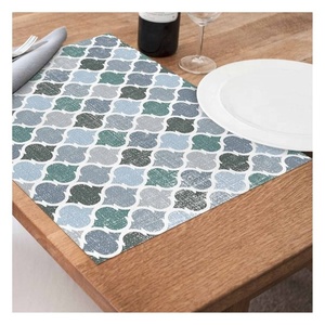 Minimalistic Cute Printed <b>Kitchen</b> Sustainable Dining <b>Table</b> Disposable GOTS Organic Cotton Linen Waterproof Durable Mats - Product Image 2