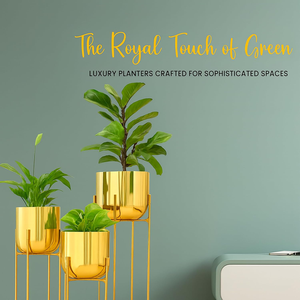 Jardinière et support en fer durable pour intérieur et extérieur – Ensemble de 3 pièces en métal et fer pour la décoration de la maison, du bureau, du balcon et du jardin - Product Image 4