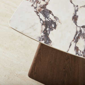 Large Premium <b>Solid</b> <b>Wooden</b> Marble <b>Top</b> Coffee Table – Contemporary Living Room Furniture Piecepe Living Room - Product Image 6