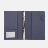 Libreta de Negocios de Lujo Multifuncional con Bolsillo Interior, de Cuero PU, con Diseño Simple de Patrón Cruzado y Hojas Sueltas