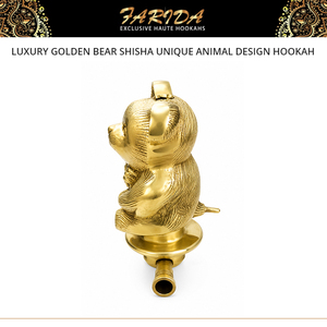 Nouveauté Farida Hookahs : Chicha de Luxe Sculptée avec Finition Laquée Dorée, Modèle Ours Unique, Qualité Supérieure, Meilleure Vente - Product Image 3