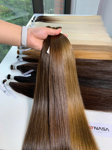 Precio de fábrica Extensiones de cabello humano virgen vietnamita a granel 18 pulgadas Recto natural 100g Doble dibujado Sin colores - Product Image 5