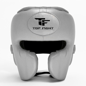 อุปกรณ์ป้องกันศีรษะสำหรับชกมวย Top Fight สีน้ำเงิน ทำจากวัสดุ PU ปิดด้วยแถบตีนตุ๊กแก เหมาะสำหรับการฝึกซ้อมและการแข่งขัน สำหรับผู้ใหญ่ ใช้ในกีฬาศิลปะการต่อสู้ - Product Image 5