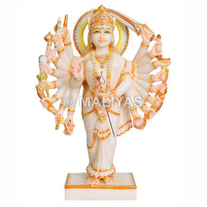 Statue de Durga en marbre sur socle |   Fabricant de statues de Durga Maa en marbre – Maliyas - Product Image 1