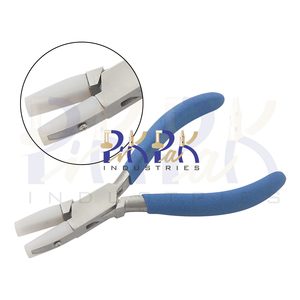 Alicates de punta plana con mandíbulas de nailon, tamaño de 140mm con resorte y asas de espuma mate, caja de juntas, fabricación de joyas, alicates para envolver alambre - Product Image 1