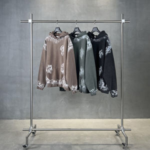 Sweat-shirts à capuche pour hommes en molleton épais 400 g/m² en coton, personnalisables avec logo, effet délavé, style streetwear, haute qualité, vente en gros - Product Image 6