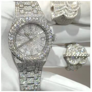 Montre-bracelet de luxe pour homme en quartz sertie de diamants Moissanite, style Iced Out - Product Image 5