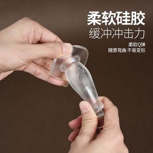 Silicone Door <b>Stopper</b> No Drill Transparent For Bathroom Kitchen Glass Doors Double Sided Fixing Home Use - Product Image 1