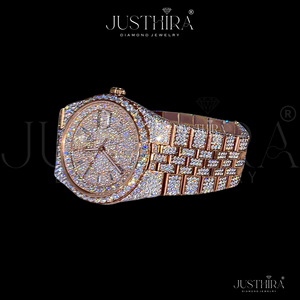 Montre de marque entièrement sertie de diamants Moissanite, style Hiphop, en argent 925, idéale pour les fiançailles, les fêtes, les mariages et les anniversaires - Product Image 4