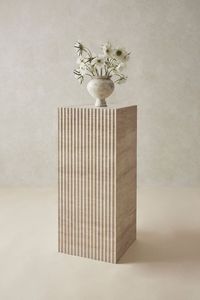 Wholesale Price Travertine <b>Side</b> <b>Table</b> With <b>Storage</b> Shelf Modern Stone Accent Furniture For Home Hotel Decor Export Use Sale Set - Product Image 6