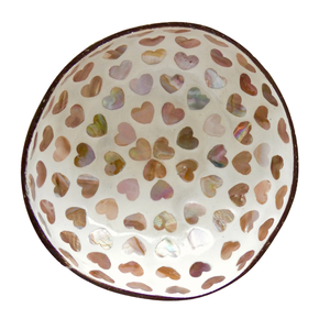 Set de Regalo Vegano Ecológico - Tazón de Coco Lacado con Incrustaciones de Perlas - Madera Natural - Product Image 1