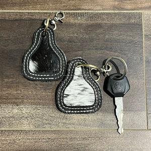 Cadeau promotionnel Cheveux sur cuir de vachette Porte-clés Porte-clés en cuir Porte-clés élégant Forme unique Porte-clés de luxe en cuir - Product Image 5