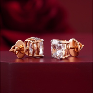8.12 CT Cushion Cut Lab Grown Diamond Stud <b>Earrings</b> in 14K Rose Gold VVS1 Clarity Solid 10K Gold Natural Diamond Jewelry - Product Image 3