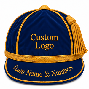 Gorras de Rugby Bordadas a Mano en Terciopelo con Borla Dorada, Personalizables con el Escudo de Inglaterra, Unisex, con Logotipo, Nombre del Equipo y Números, para Deportes y Viajes - Product Image 2