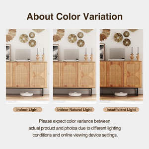 Aparador de ratán, gabinete de buffet con almacenamiento para decoración del hogar - Product Image 5