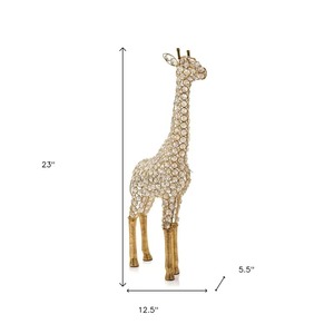 Figurine de girafe en cristal, décoration en verre faite à la main, sculpture de table style Hollywood Glamour pour salon - Product Image 2
