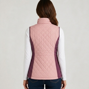 Chaleco Acolchado de Punto con Cuello Alto y Cremallera, Sin Mangas, Personalizado, Tallas Grandes, Sostenible, Ligero, para Mujer - Product Image 3