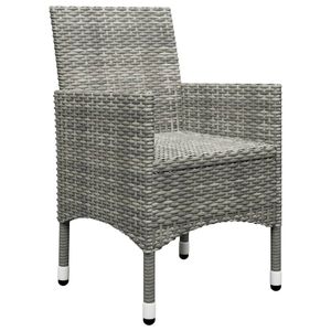 Conjunto de Bistro Plegable Pequeño en Ratán Sintético Gris y Vidrio Templado para Muebles de Patio - Product Image 6