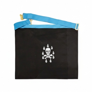 Worshipful Master Apron 3 Taus Embroidered Vintage Square Lace <b>Sew</b>-On Masonic Regalia Safety <b>Pin</b>-Master Mason French Rite Sky - Product Image 6
