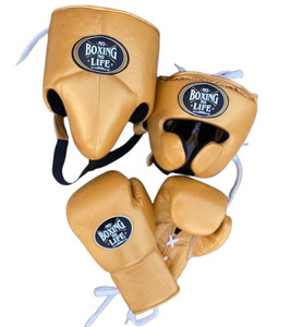 Precio al por mayor RTS, conjunto de boxeo de alta calidad hecho a medida, No Boxing No Life, conjunto de entrenamiento y sparring de cuero vacuno AS-SP-903 - Product Image 1