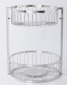 OEM/ODM Vietnam 304 Stainless Steel Double Layer Kitchen Fruit <b>Vegetable</b> Bread Storage Basket Rack Organizer - Product Image 1