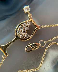 Collier pendentif en forme de verre à vin de luxe, plaqué or, avec diamant naturel, pour femmes, bijoux personnalisés, vente en gros - Product Image 5