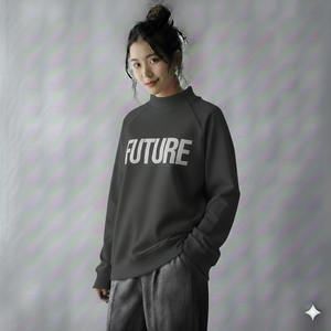 เสื้อสเวตเชิ้ตคอเต่าทรงหลวมสำหรับผู้หญิง สีพื้น ปักโลโก้ได้ ผ้าฝ้ายผสมโพลีเอสเตอร์ สไตล์ลำลอง - Product Image 2