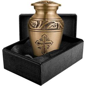 Beautiful Brass Keepsake Urn High Quality Superb <b>Memorial</b> <b>Gifting</b> Engraved Top Rated Stylish Adult Burial Cremation Function - Product Image 2