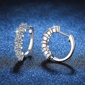 Pendientes de Diamantes Moissanite con Certificado IGI para Mujer, Pendientes de Aro, Corte Brillante Redondo, Plata de Ley 925, Claridad VVS Elegante - Product Image 4