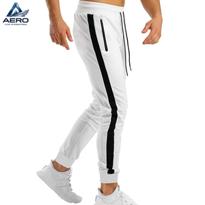 Men's <b>White</b> Knitted Sweatpants With Side Pockets Elastic Waist Drawstring Casual <b>Joggers</b> Breathable Athletics Pants - Product Image 2