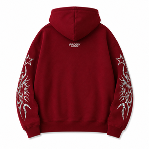 Sweat-shirt à capuche zippé surdimensionné en molleton de coton épais, style streetwear Y2K personnalisé, avec imprimé graphique, pour homme, style hip-hop. - Product Image 3