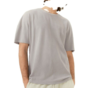 T-shirt Homme 100% Coton Coupe Oversize Boxy avec Logo Personnalisé, Épaules Tombantes, Style Streetwear, Col Uni, Respirant, Grande Taille - Product Image 5