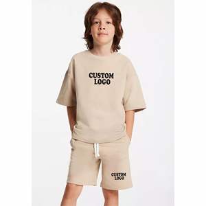 Conjunto de Ropa de Verano para Niños y Niñas, Camiseta y Pantalones Cortos Extra Grandes de Lujo, 100% Algodón, Diseño de Moda - Product Image 5