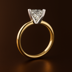 Bague de fiançailles personnalisée en or massif 14K 18K avec diamant de laboratoire CVD taille princesse certifié IGI de 1,50 carat pour femme - Product Image 2