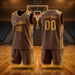 Ensemble de vêtements de sport de basketball pour adultes, design personnalisé, 100% polyester, léger, séchage rapide, t-shirt et short uni - Product Image 1