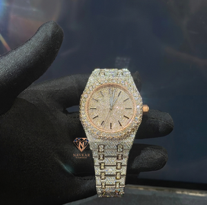 Reloj de Cuarzo con Moissanita, Correa de Acero Inoxidable, Esfera de Cristal, Edición Limitada, Reloj de Lujo - Product Image 1