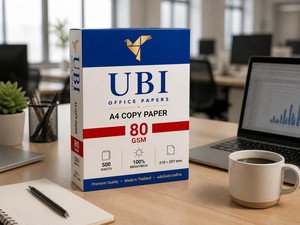 Papier copie A4 blanc de haute qualité UBI 70g/m² Modèle 2060922 500 feuilles par paquet Fabriqué à Bangkok - Product Image 6