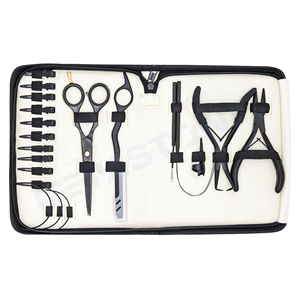 Stainless Steel Hair Extension Pliers Kit Micro Beads <b>Thread</b> <b>Tools</b> Hair Parting Section Clips Needles Pulling Hook Loop Scissor - Product Image 1