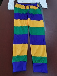 2024 nouveaux adultes mardi gras jour chemises et pantalons à manches courtes 2pc ensemble vert jaune et violet vêtements pour femmes - Product Image 4