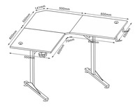 Bureau de jeu ergonomique en L pour l'e-sport, table d'ordinateur multifonctionnelle en forme de L pour joueurs, configuration de streaming, maison, chambre