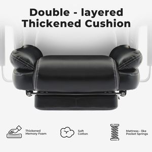 Sedia da Ufficio Ergonomica con Schienale Alto e Supporto Lombare, Capacità 200 kg, Sedia da Scrivania in Pelle PU con Regolazione in Altezza - Product Image 5