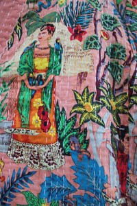 Bata Kimono de Algodón 100% Tejido Suave y Transpirable con Estampado de Bloques y Dibujos Animados Naaz para Mujer, Camisón de Verano Hecho a Mano ODM Elástico hasta la Rodilla - Product Image 2